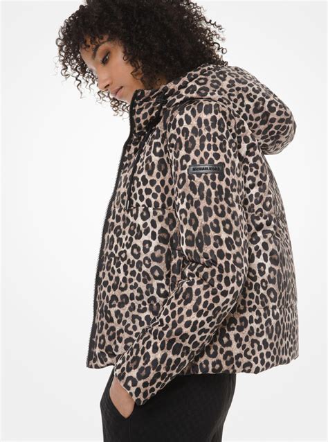 Reversible Leopard and Logo Quilted Puffer Jacket 